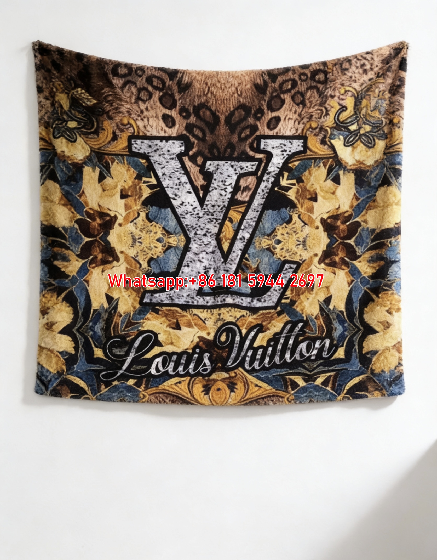 LV Leopard Floral Blanket Monogram Safari Throw 163